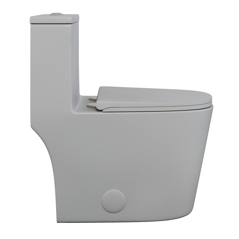 Dreux One Piece Elongated Dual Flush Toilet in Matte Gray 0.95/1.26 GPF