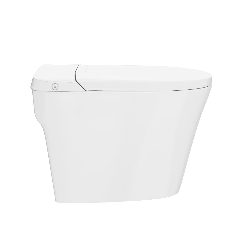 Hugo H Power Flush Tankless Toilet 10" Rough-in 1 GPF Non-Electric ADA Toilet with Integrated Tank in Glossy White