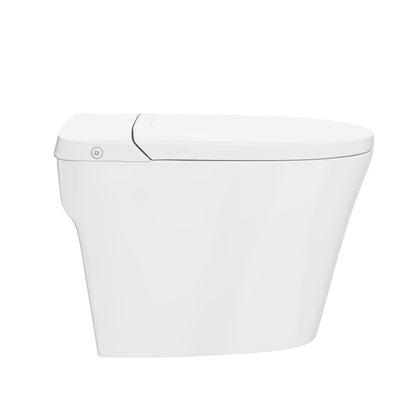 Hugo H Power Flush Tankless Toilet 10" Rough-in 1 GPF Non-Electric ADA Toilet with Integrated Tank in Glossy White