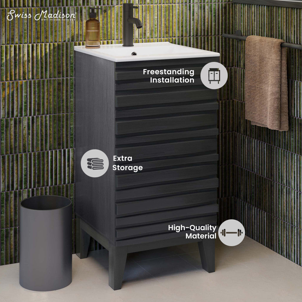 Cascade 18" Bathroom Vanity in Black