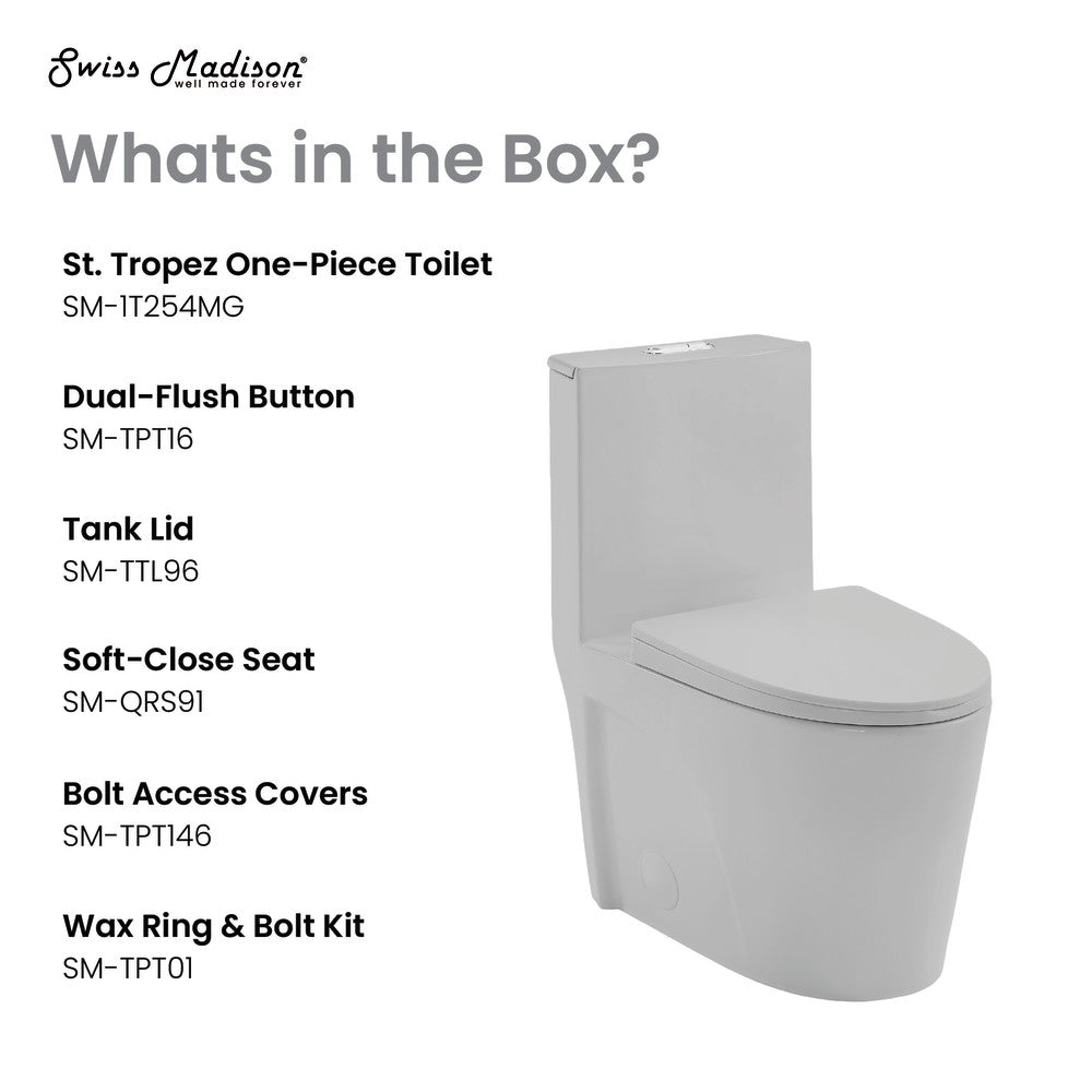 St. Tropez One-Piece Elongated Toilet Vortex™ Dual-Flush 1.1/1.6