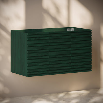 Cascade 36" Wall-Mounted Bathroom Vanity Cabinet without Top in Green Oak