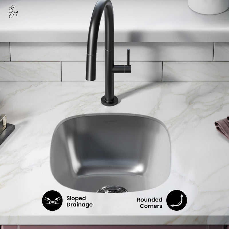 Toulouse 16 x 18 Stainless Steel Single Basin Undermount Kitchen Sink