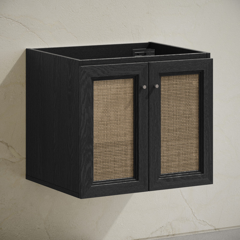Classe 24" Wall-Mounted Bathroom Vanity in Black Oak without Sink Top