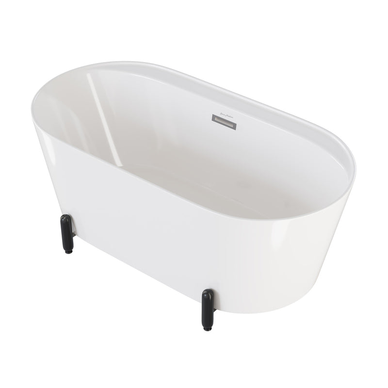 Monaco 59" Freestanding Bathtub with Matte Black Stand