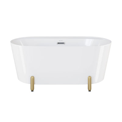 Monaco 59" Freestanding Bathtub with Brushed Gold Stand