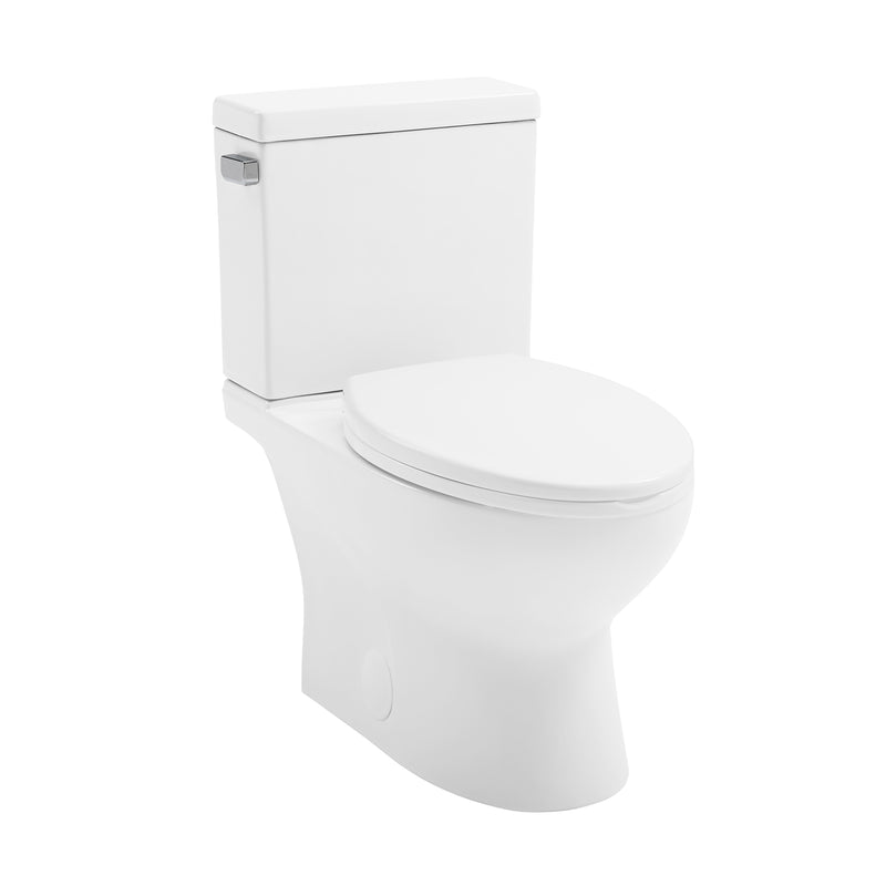 Cache Two-Piece Elongated Toilet Left Side Flush Handle Toilet 1.28 gpf