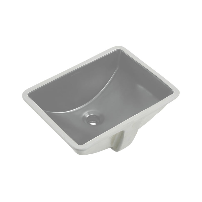 Plaisir 18.5" Rectangular Ceramic Undermount Bathroom Sink in Matte Gray