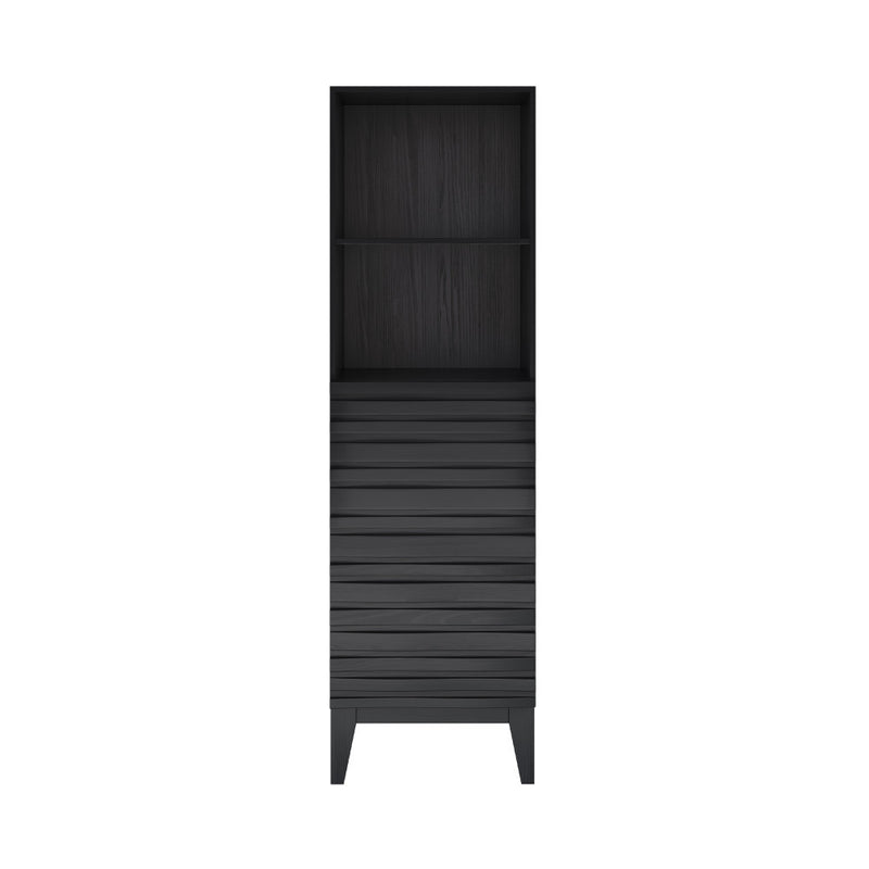 Cascade 17 x 17 x 60 Freestanding Linen Cabinet in Black Oak