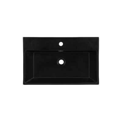 Claire 24 Ceramic Console Sink Matte Black Basin Brushed Gold Legs