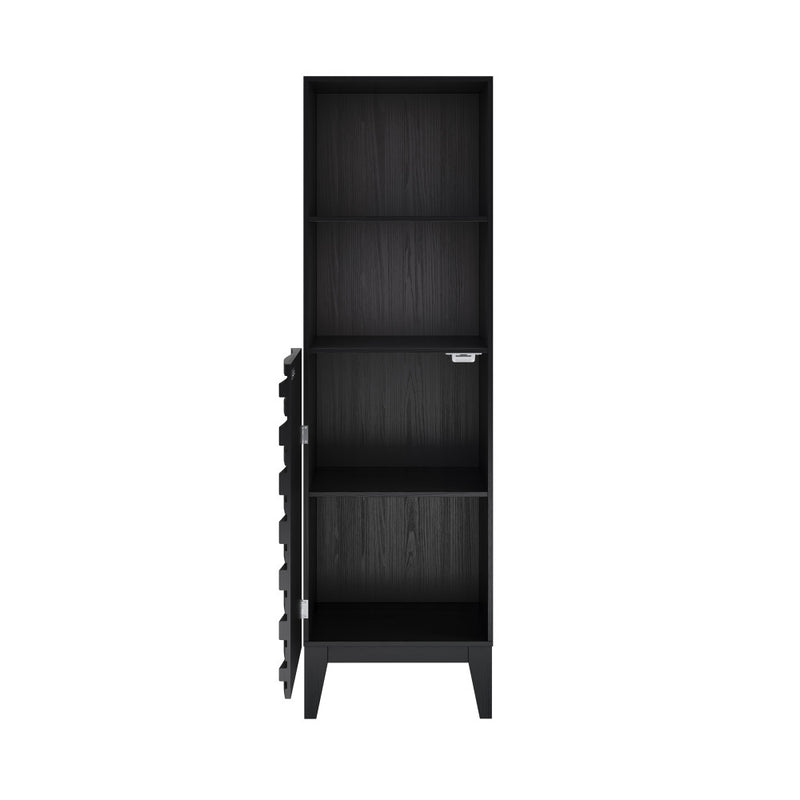 Cascade 17 x 17 x 60 Freestanding Linen Cabinet in Black Oak