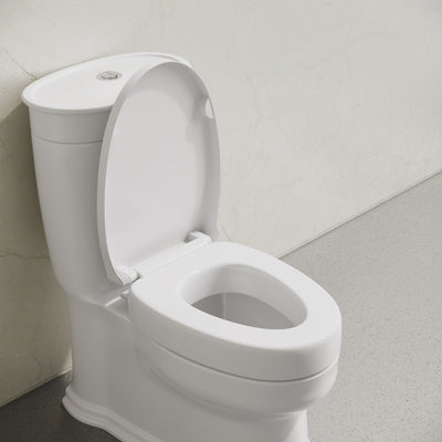 Ryse 3 in. Raised Elongated Soft Close ADA Compliant Toilet Seat in Glossy White