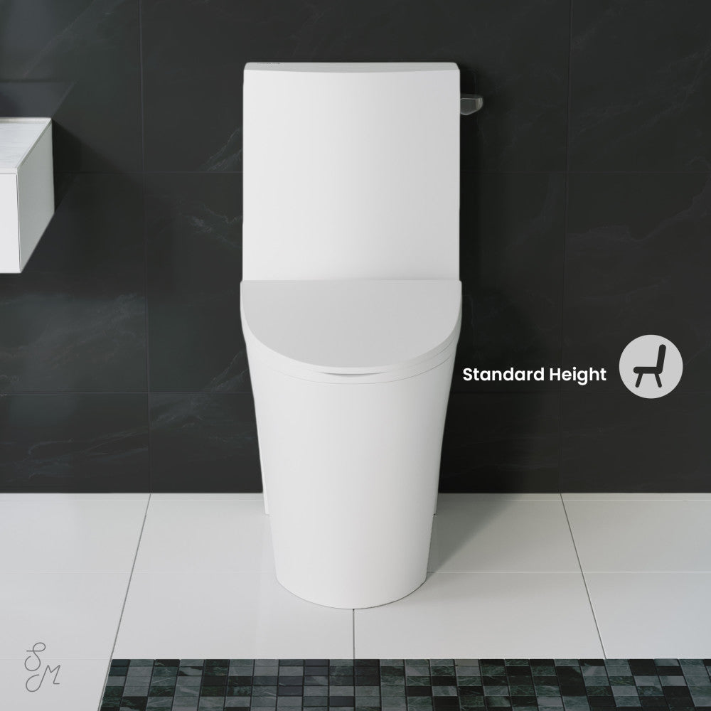 St. Tropez One-Piece 10" Rough-in 1.28 GPF Right-Hand Vortex Flush Elongated Toilet in Matte White