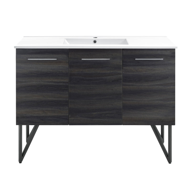 Annecy 48 Single, Black Walnut, Two Doors, One Drawer, Bathroom Vanity