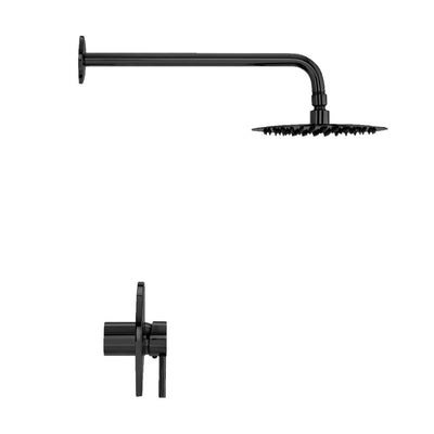 Ivy Single-Handle 1 Spray 8" Wall Mounted Fixed Shower Head in Matte Black (Valve Included)