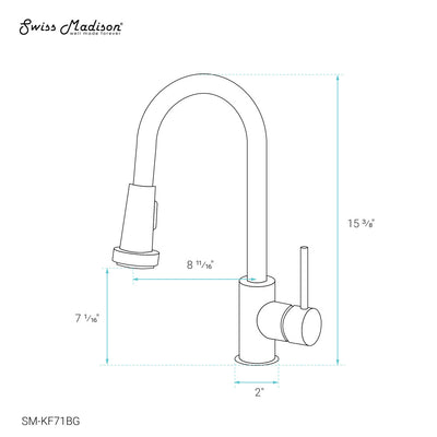 Nouvet Single Handle, Pull-Down Kitchen Faucet in Brushed Gold