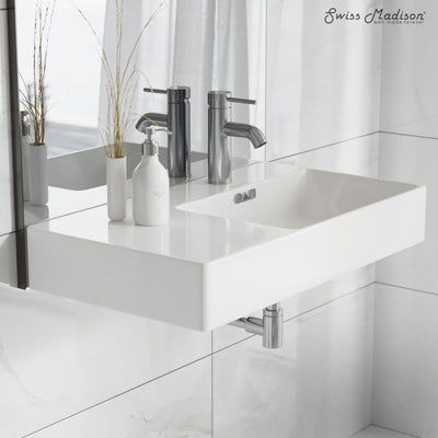 St. Tropez 30" Rectangle Wall-Mounted Sink with Right Side Faucet Mount