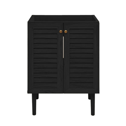 Bron 24" Freestanding Bathroom Vanity Cabinet without Top in Black Oak