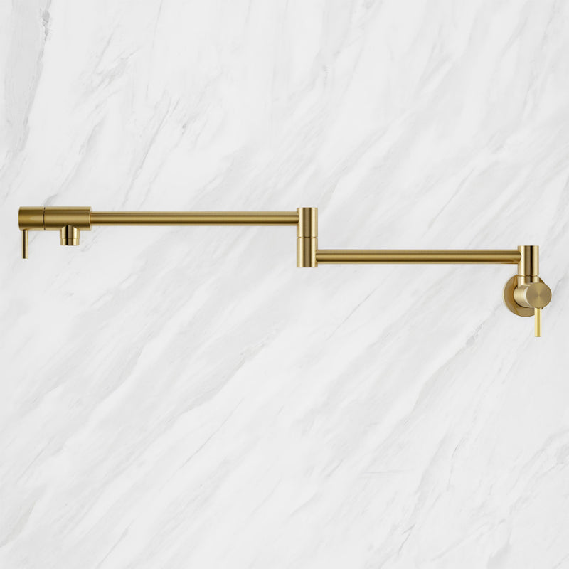 Ivy Retractable Wall-Mounted Pot Filler in Brushed Gold