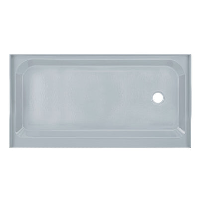 Voltaire 60" x 32" Single-Threshold, Right-Hand Drain, Shower Base in Grey