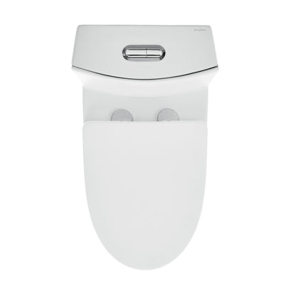 St. Tropez One-Piece 10" Rough-in 1.1/1.6 GPF Dual Top Vortex Flush Elongated Toilet in Matte White