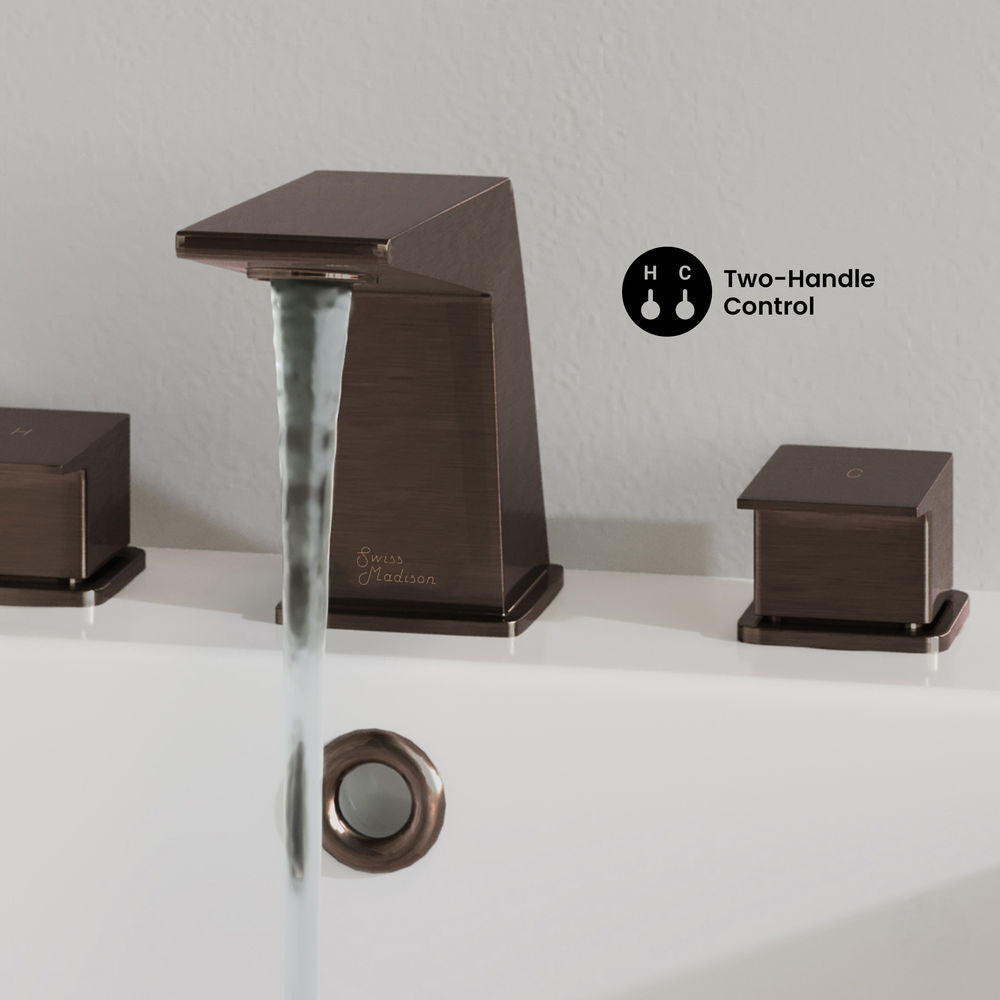 Carre 8 in. Widespread, 2-Handle, Bathroom Faucet in Oil Rubbed Bronze