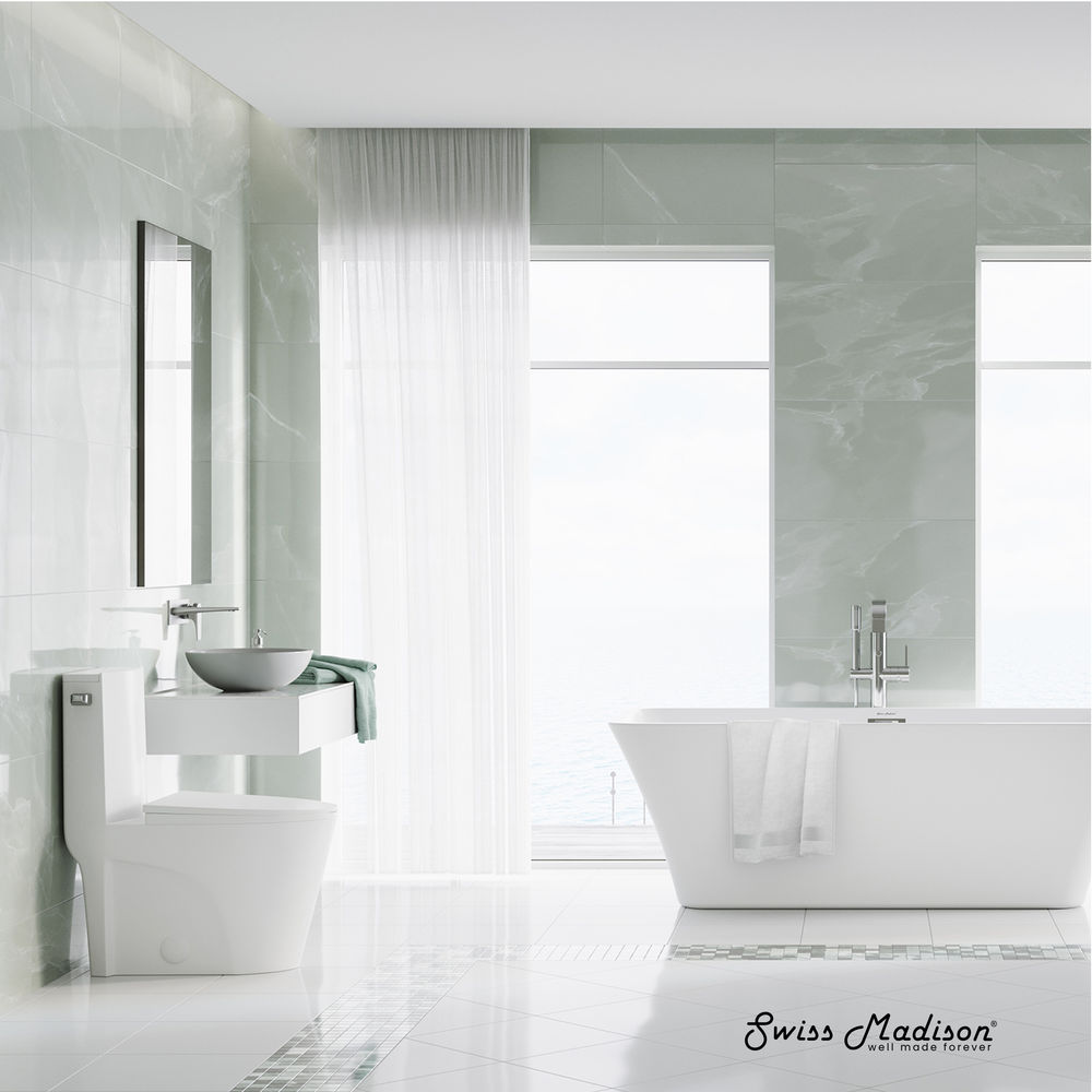 St. Tropez One-Piece 10" Rough-in 1.28 GPF Left-Hand Vortex Flush Elongated Toilet in Matte White