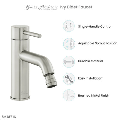 Ivy Bidet Faucet in Nickel