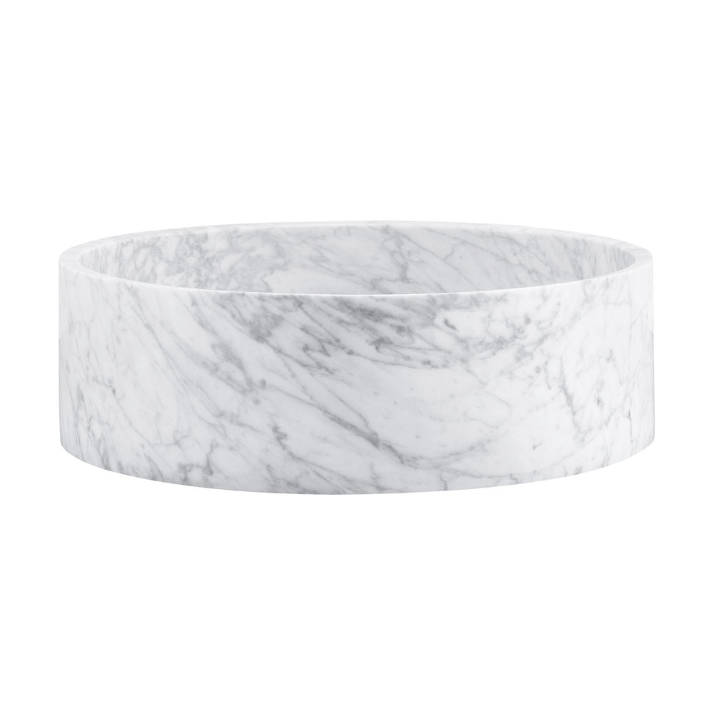Monaco 17" Round Vessel Bathroom Sink in Marbled Gray
