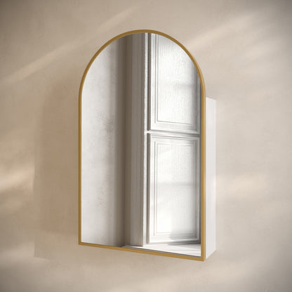 Porte 20 x 30 Arched Recessed/Wall Mount Medicine Cabinet with Mirror in Gold