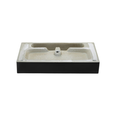 Claire 30 Ceramic Console Sink Matte Black Basin Gold Legs