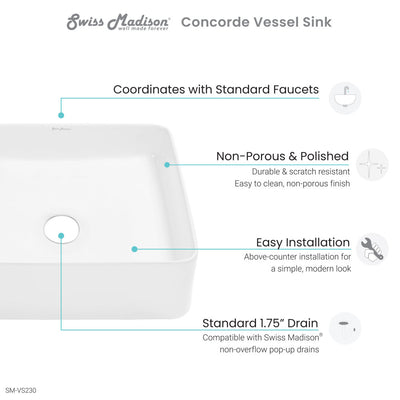 Concorde 15 Square Ceramic Vessel Sink