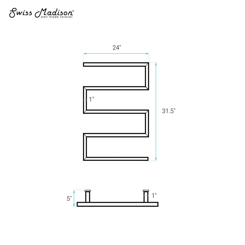 Voltaire 5-Bar Electric Towel Warmer in Matte Black