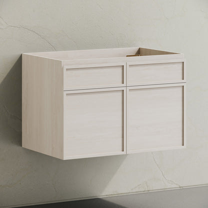 St. Tropez 30" Wall-Mounted Bathroom Vanity Cabinet without Top in White Oak