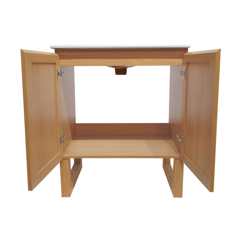 Arles 30" Freestanding Bathroom Vanity in Natural Oak with Sink Top