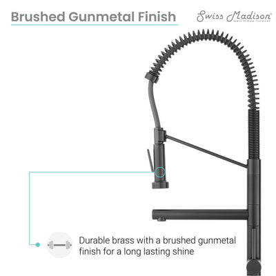 Nouvet Single Handle, Pull-Down Kitchen Faucet with Pot Filler in Gunmetal Grey