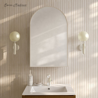 Porte 20 x 30 Arched Recessed/Wall Mount Medicine Cabinet with Mirror in Chrome