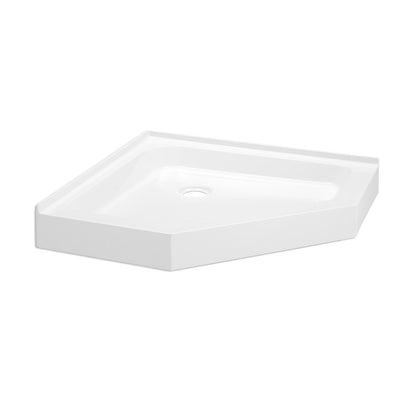 Voltaire 36" x 36" Acrylic White, Single-Threshold, Center Drain, Neo-angle Shower Base