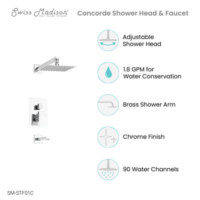 Concorde Single-Handle 1-Spray Tub and Shower Faucet in Chrome (Valve Included)