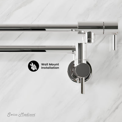 Ivy Retractable Wall-Mounted Pot Filler in Chrome