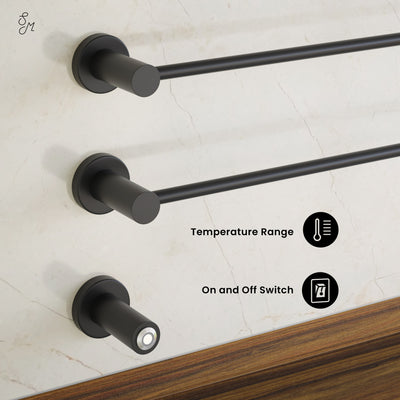 Claire 3-Bar Electric Towel Warmer in Matte Black