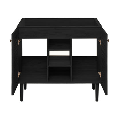 Bron 36" Freestanding Bathroom Vanity Cabinet without Top in Black Oak