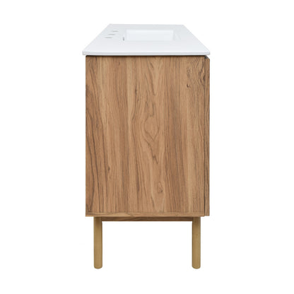 Classe 48" Freestanding Bathroom Vanity in Golden Oak with 3-Hole Widespread Sink Top