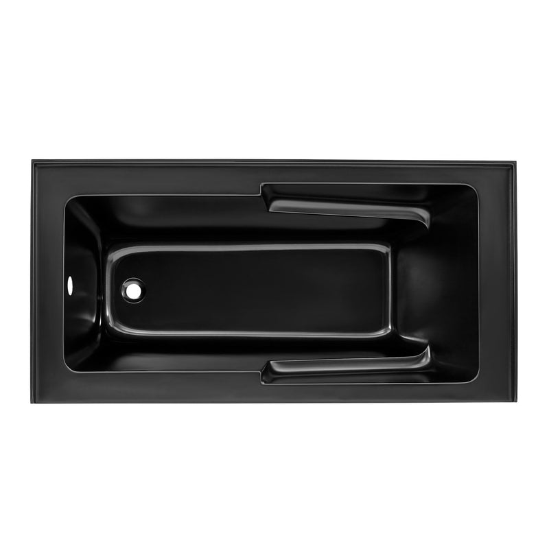 Voltaire 60" x 30" Left-Hand Drain Alcove Bathtub with Apron in Matte Black