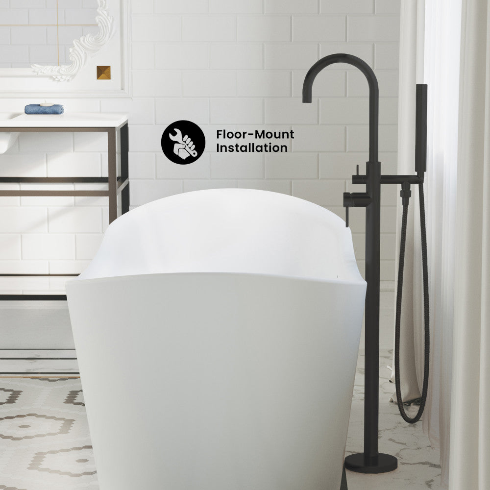 Ivy Freestanding Bathtub Faucet in Matte Black