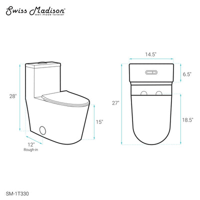 Liberte One-Piece Elongated Toilet Dual-Flush 1.1/1.6 gpf