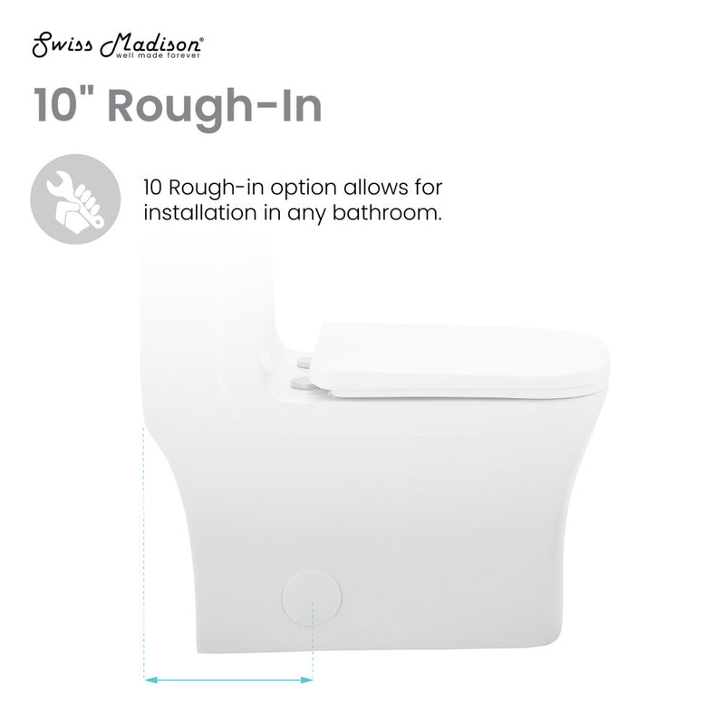 Concorde One Piece Square Toilet Dual Flush 1.1/1.6 gpf with 10" Rough In
