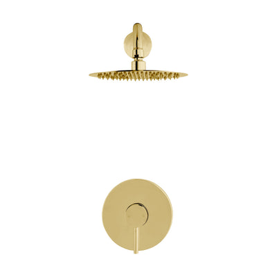 Ivy Single-Handle 1 Spray 8" Wall Mounted Fixed Shower Head in Brushed Gold (Valve Included)