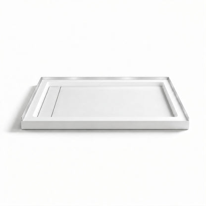 Marquette 48 x 32 Shower Pan Base with Reversible Drain in Glossy White