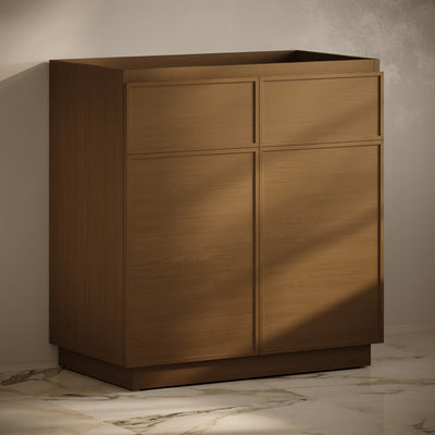 St. Tropez 36" Freestanding Bathroom Vanity Cabinet without Top in Brown Oak